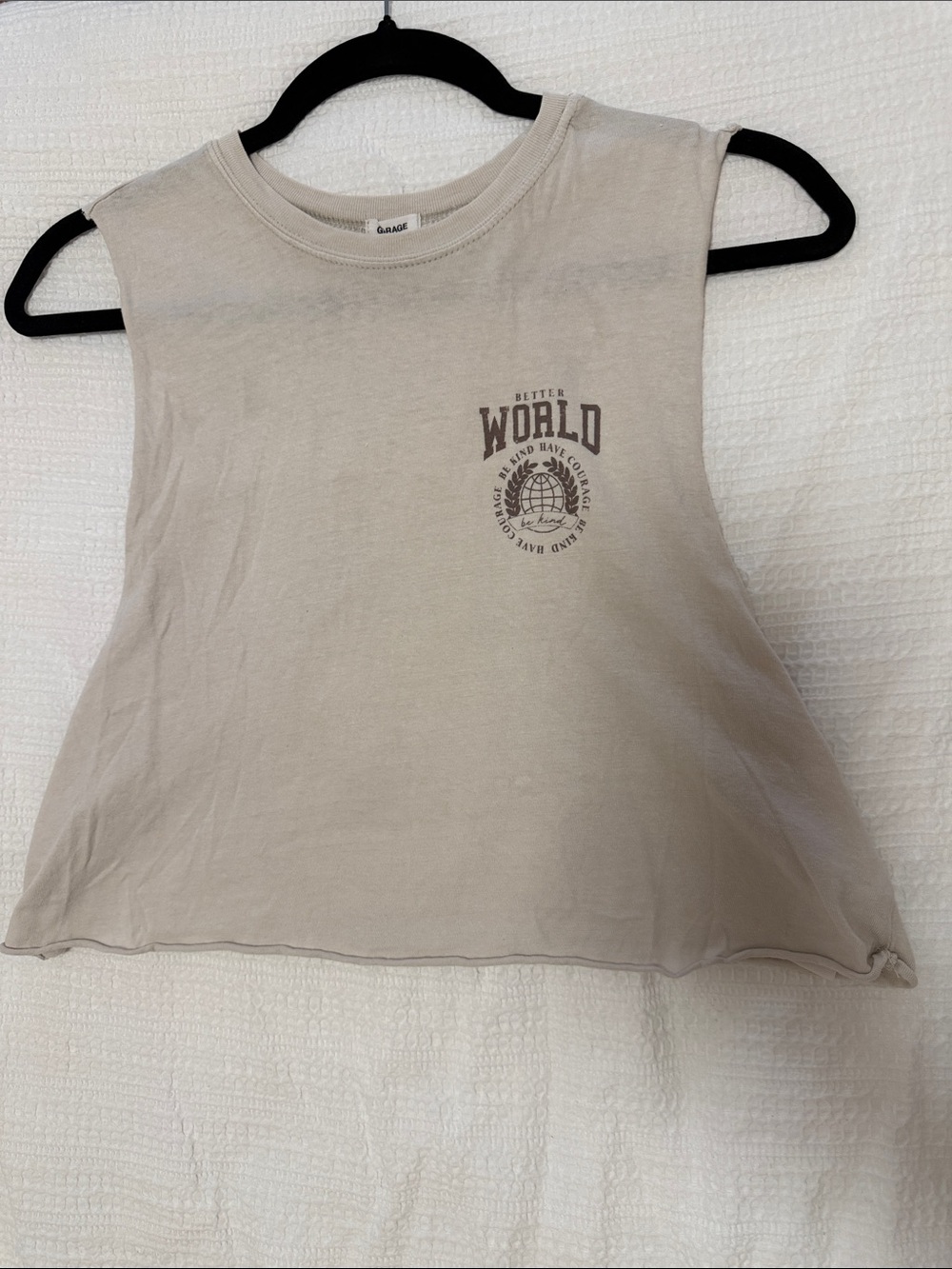 Garage Beige Graphic Muscle Tank